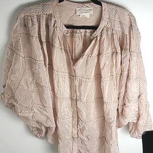 Anthropologie Pink Dolman Sleeve Oversized Shirt